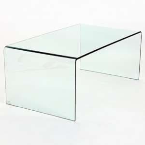 Afya Glass Coffee Table In Clear - UK