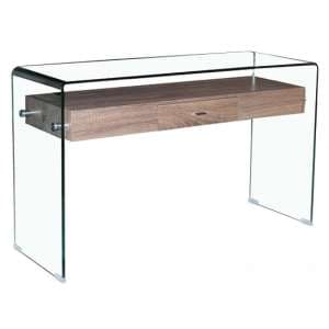 Afya Glass Console Table With 1 Drawer In Clear - UK
