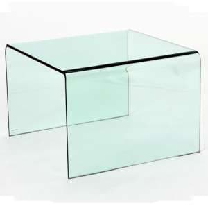 Afya Glass Lamp Table In Clear - UK