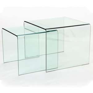 Afya Glass Nest Of 2 Tables In Clear - UK