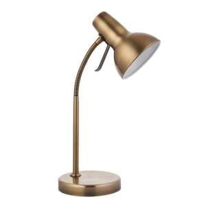 Agen Metal Task Table Lamp With USB In Antique Brass - UK