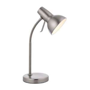 Agen Metal Task Table Lamp With USB In Satin Nickel - UK