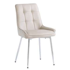 Aggie Faux Leather Dining Chair In Stone - UK