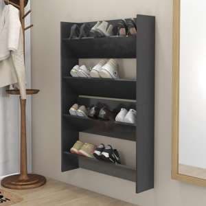 Agim Wooden Shoe Storage Rack With 4 Shelves In Grey