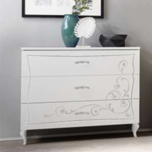 Agio Wooden Chest Of Drawers In Serigraphed White - UK
