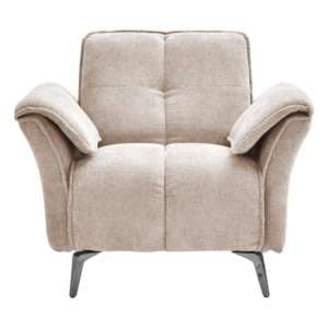 Agios Fabric 1 Seater Sofa In Champagne With Black Chromed Legs - UK
