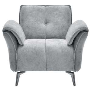 Agios Fabric 1 Seater Sofa In Grey With Black Chromed Legs - UK