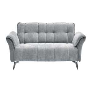 Agios Fabric 2 Seater Sofa In Grey With Black Chromed Legs
