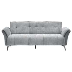 Agios Fabric 3 Seater Sofa In Grey With Black Chromed Legs - UK