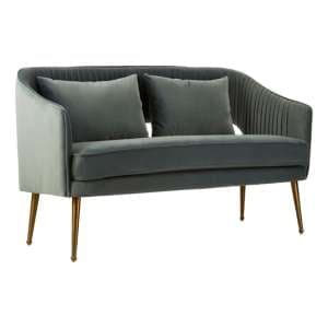 Agnetas Upholstered Velvet 2 Seater Sofa In Blue