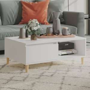 Agron Wooden Coffee Table With 1 Door In White