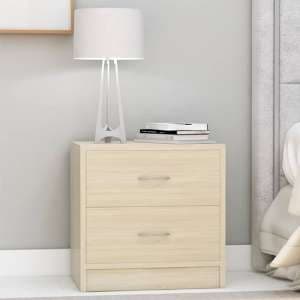 Aimo Wooden Bedside Cabinet With 2 Drawers In Sonoma Oak