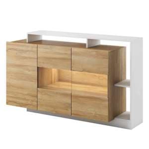 Akron Wooden Sideboard 3 Doors In Grandson Oak With LED - UK