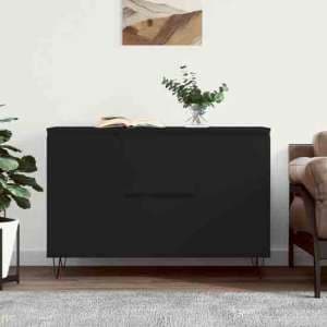 Alamosa Wooden Sideboard With 2 Doors 2 Drawers In Black - UK