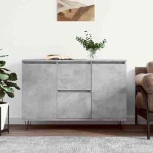 Alamosa Wooden Sideboard With 2 Doors 2 Drawers In Concrete Grey - UK