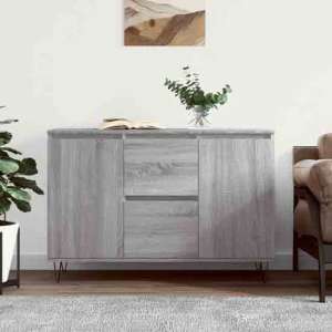 Alamosa Wooden Sideboard With 2 Doors 2 Drawers In Grey Sonoma - UK