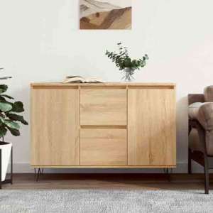 Alamosa Wooden Sideboard With 2 Doors 2 Drawers In Sonoma Oak - UK