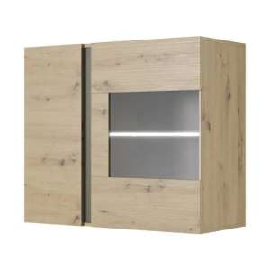 Alaro Display Cabinet Wall 2 Doors In Artisan Oak With LED - UK