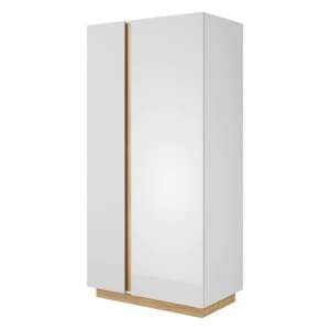 Alaro High Gloss Wardrobe With 2 Hinged Doors In White - UK