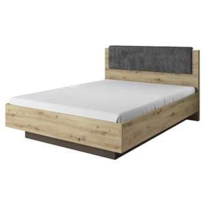 Alaro Wooden King Size Bed In Artisan Oak - UK