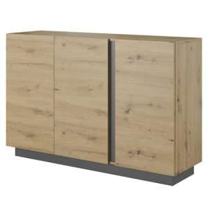 Alaro Wooden Sideboard With 3 Doors In Artisan Oak - UK