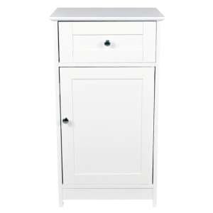 Alaskan Low Wooden Bathroom Storage Cabinet In White