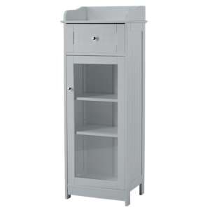Alaskan Wooden Bathroom Storage Cabinet With 1 Door In Grey - UK