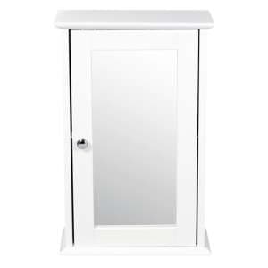 Alaskan Wooden Wall Hung Mirrored Cabinet In White