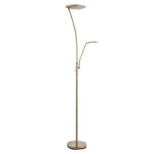 Alassio Mother And Child Task Floor Lamp In Antique Brass - UK
