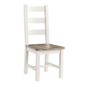 Alaya Ladderback Style Dining Chair In Stone White