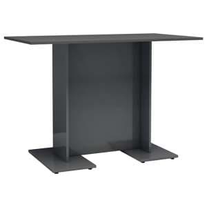 Alayka Rectangular High Gloss Dining Table In Grey