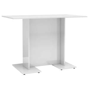 Alayka Rectangular High Gloss Dining Table In White