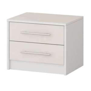 Albany Wooden Bedside Cabinet With 2 Drawers In Silk And White - UK