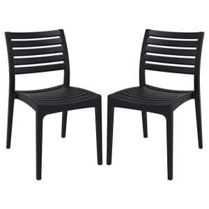 Albany Black Polypropylene Dining Chairs In Pair