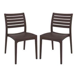 Albany Brown Polypropylene Dining Chairs In Pair