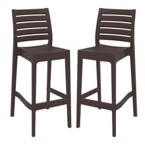 Albany Brown Polypropylene And Glass Fiber Bar Chairs In Pair