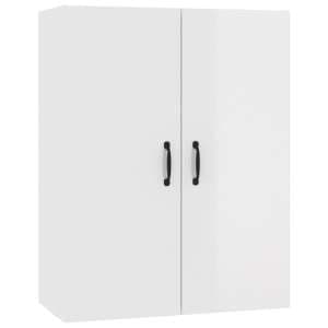 Albany High Gloss Wall Storage Cabinet With 2 Doors In White