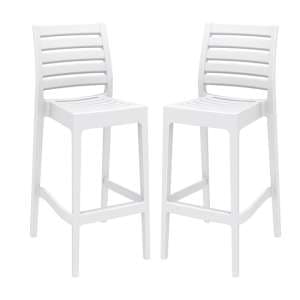Albany White Polypropylene And Glass Fiber Bar Chairs In Pair