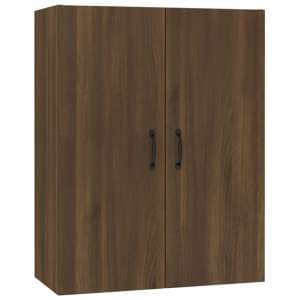 Albany Wooden Wall Storage Cabinet With 2 Doors In Brown Oak