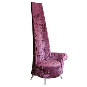 Alecia Left Handed Potenza Chair In Mulberry Velvet Fabric