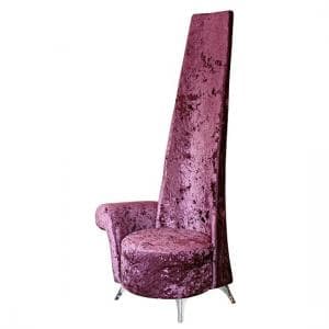Alecia Right Handed Potenza Chair In Mulberry Velvet Fabric