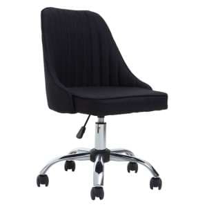 Alexei Fabric Home And Office Chair With Chrome Base In Black - UK