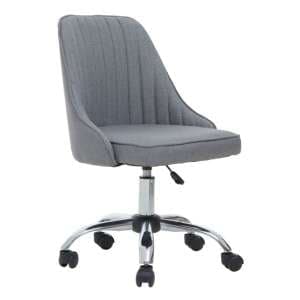 Alexei Fabric Home And Office Chair With Chrome Base In Grey - UK