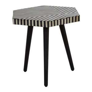 Algieba Hexagonal Wooden Side Table In Monochromatic Effect - UK