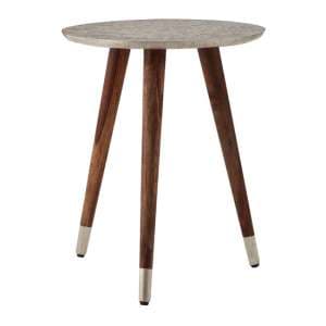 Algieba Round Wooden Side Table In White - UK