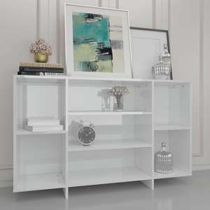 Algot High Gloss Shelving Unit With 4 Shelves In White