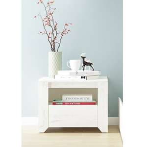 Alink Wooden 1 Drawer Bedside Cabinet In White - UK