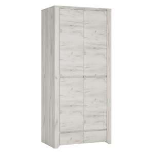 Alink Wooden 2 Doors 2 Drawers Wardrobe In White - UK