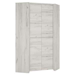 Alink Corner Wooden 2 Doors Wardrobe In White