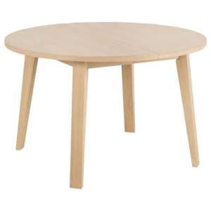 Alisto Wooden Dining Table Round In Oak White - UK